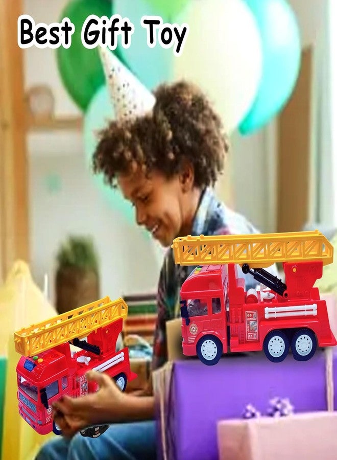 NVF Pull Back Vehicles Fire Rescue Truck Toy, Friction Power Trucks for 3+ Years Old Boys and Girls, Vehicles Truck Toys for Kids, Light and Sound Toys - Multicolor - Image 4